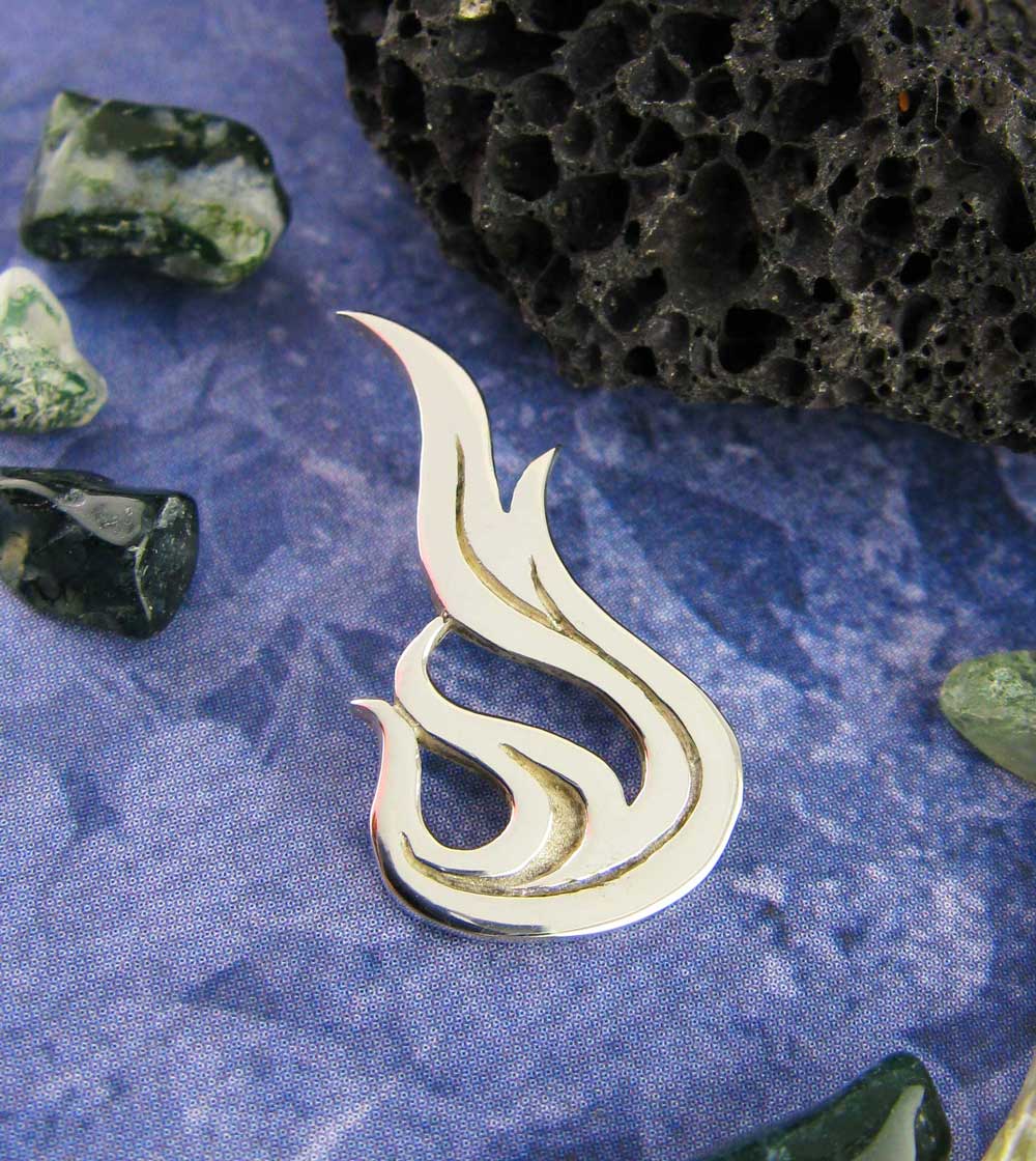 Flame Pendant, Handmade - 925 Sterling Silver