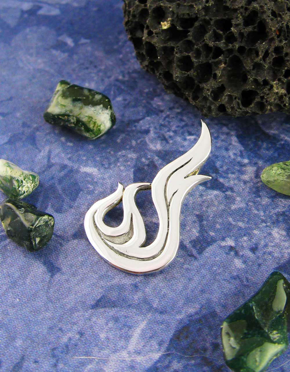 Flame Pendant, Handmade - 925 Sterling Silver
