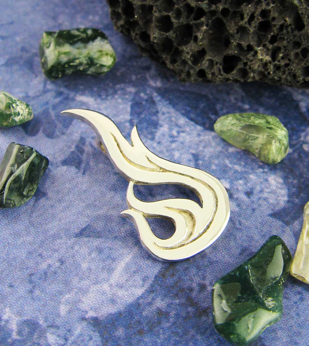 Flame Pendant, Handmade - 925 Sterling Silver