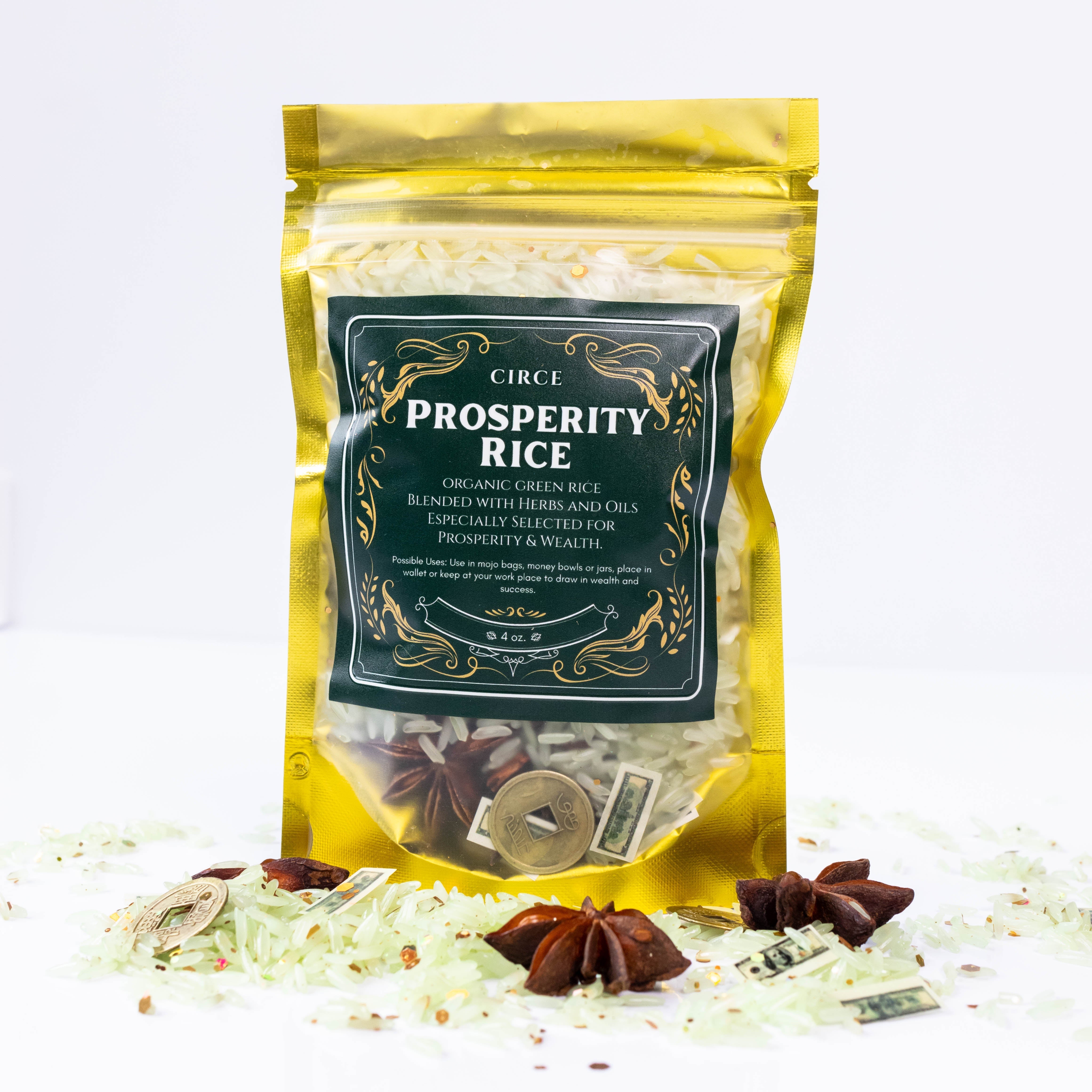 Prosperity Rice – 4 oz Money Altar &amp; Mojo Bag Herb