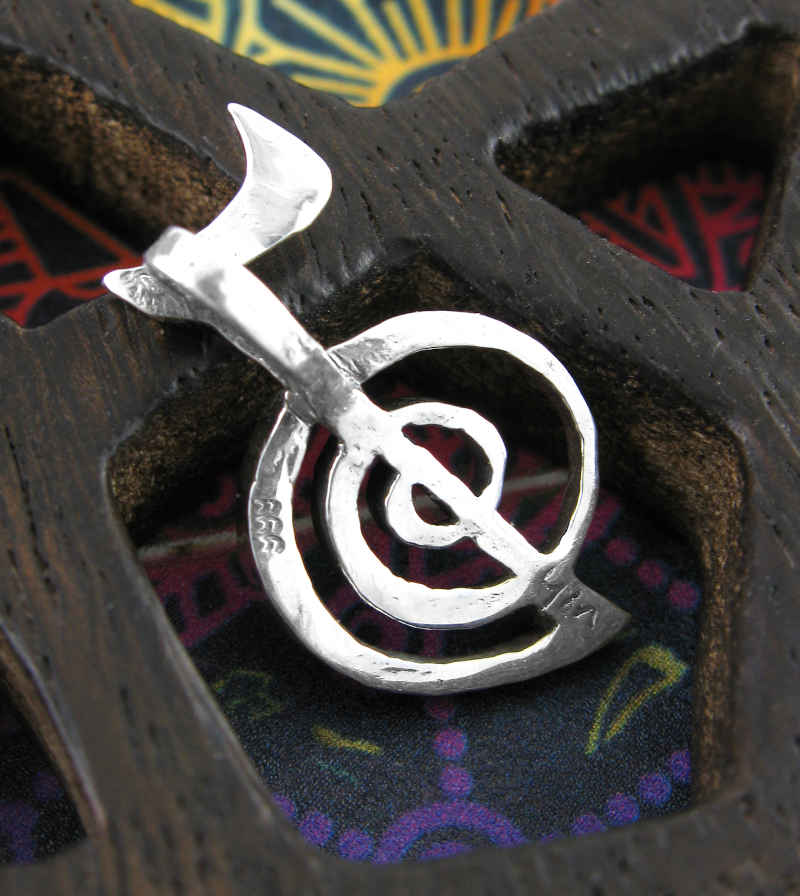 Reiki Cho Ku Rei Symbol Pendant, Handmade - 925 Sterling Silver