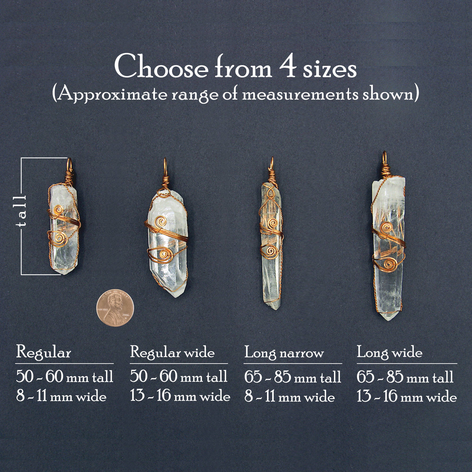 Raw Quartz Crystal Point Pendant – Copper Wire Wrapped Necklace, Handmade
