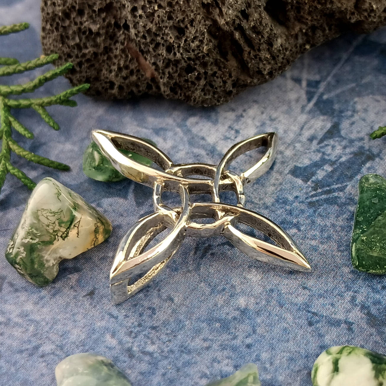 Sculptural Witch's Knot Pendant, Handmade