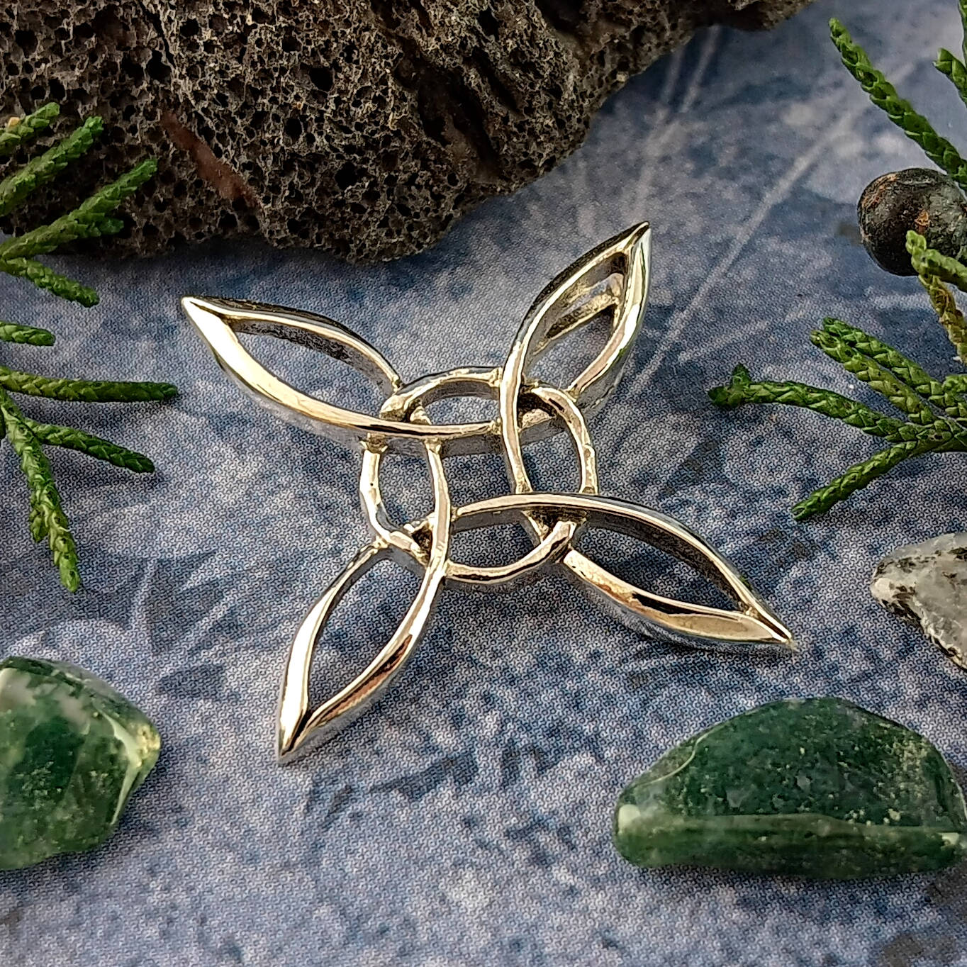 Sculptural Witch's Knot Pendant, Handmade