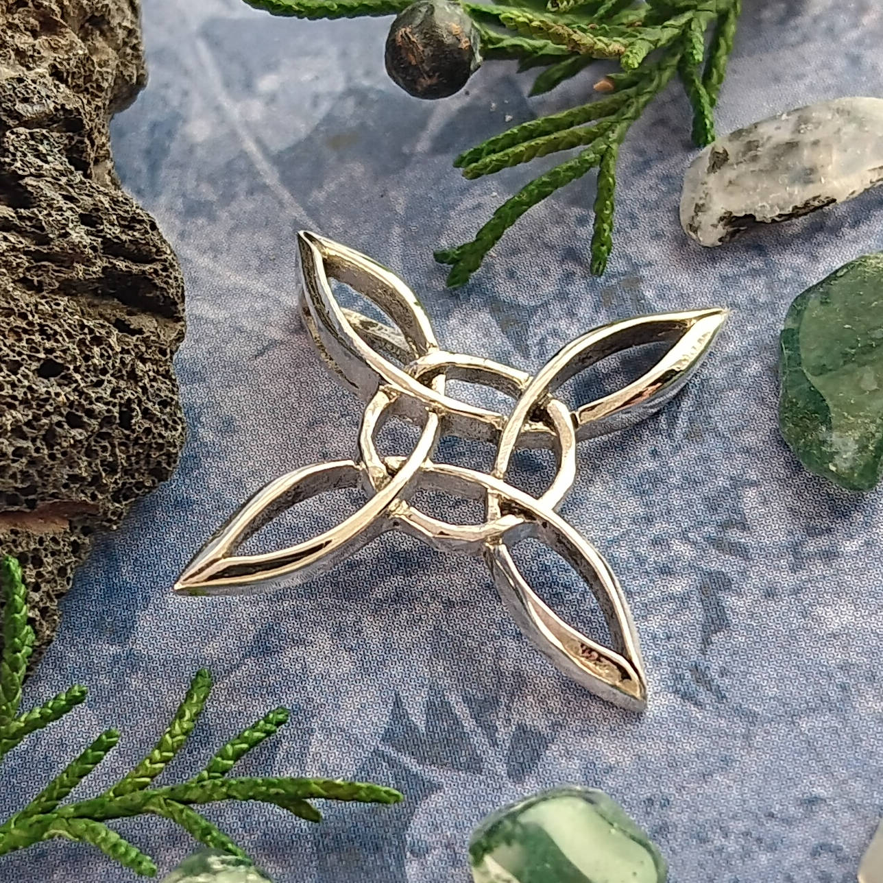 Sculptural Witch's Knot Pendant, Handmade