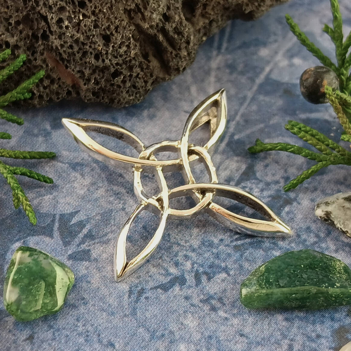 Sculptural Witch's Knot Pendant, Handmade