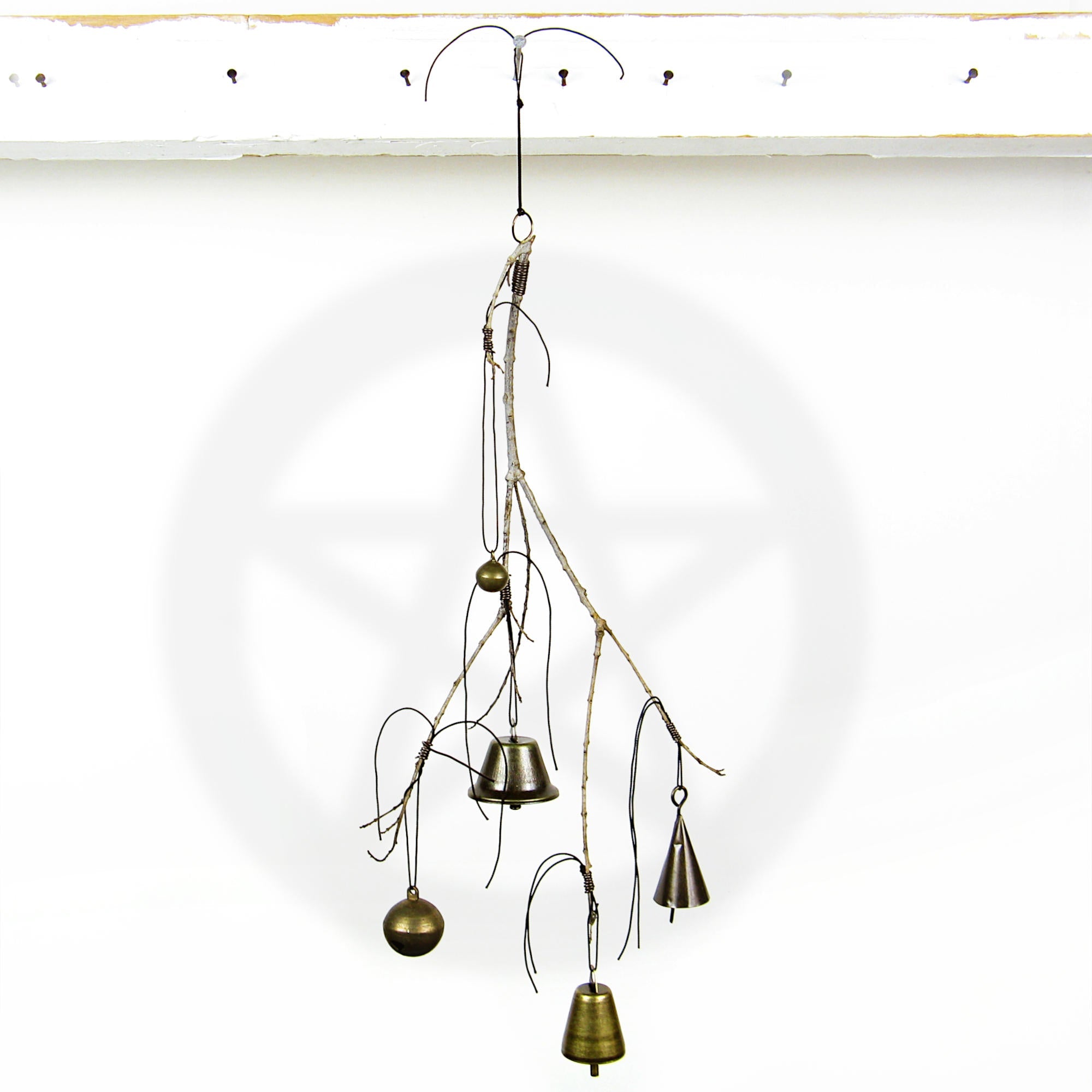 Witch's Bell with Willowy Branch and 5 Different Bells - Handcrafted