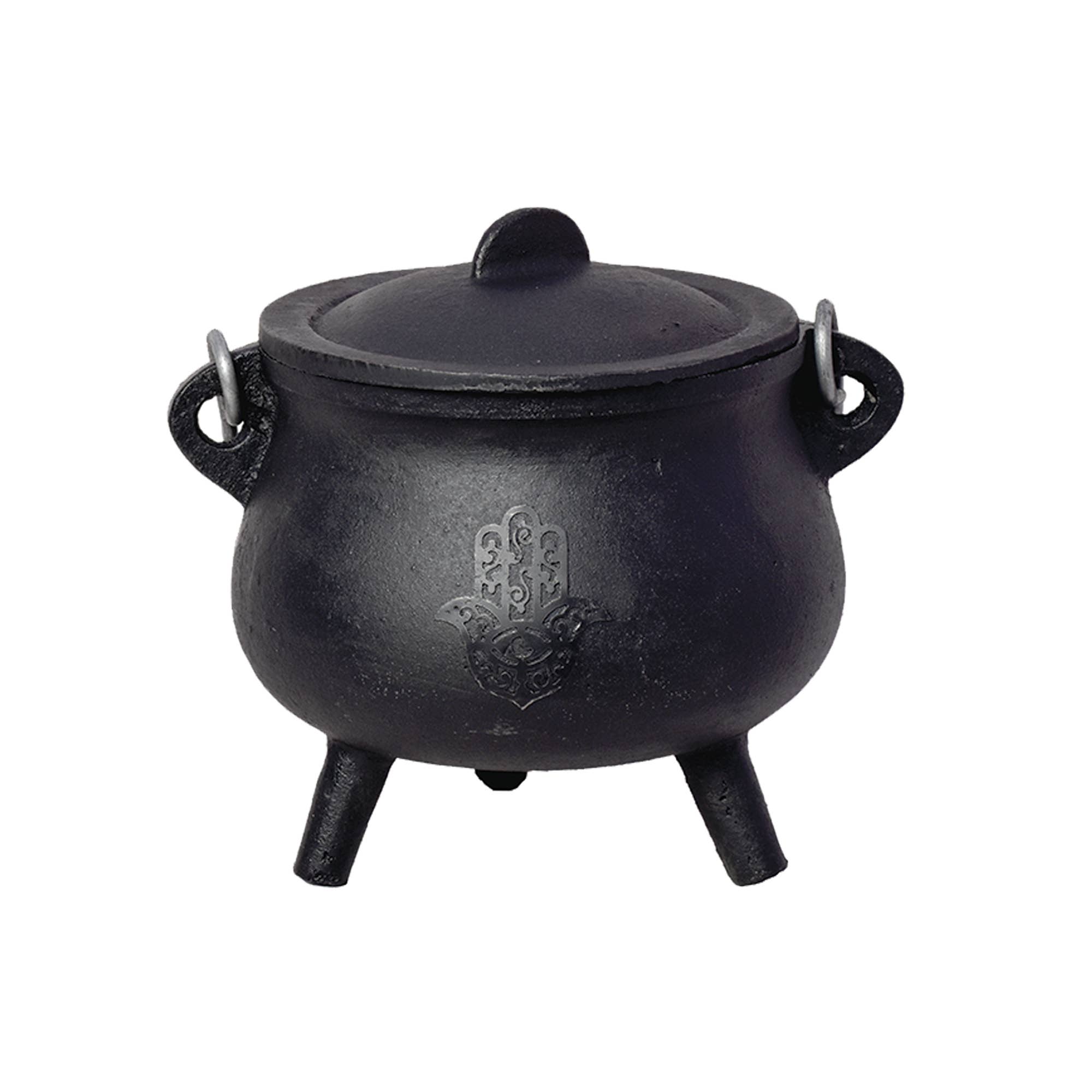 Hamsa Hand Cast Iron Cauldron 6 inch